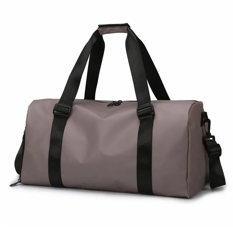 Simple Solid Color Travel Large Capacity Swimming Gym Bag - Pink