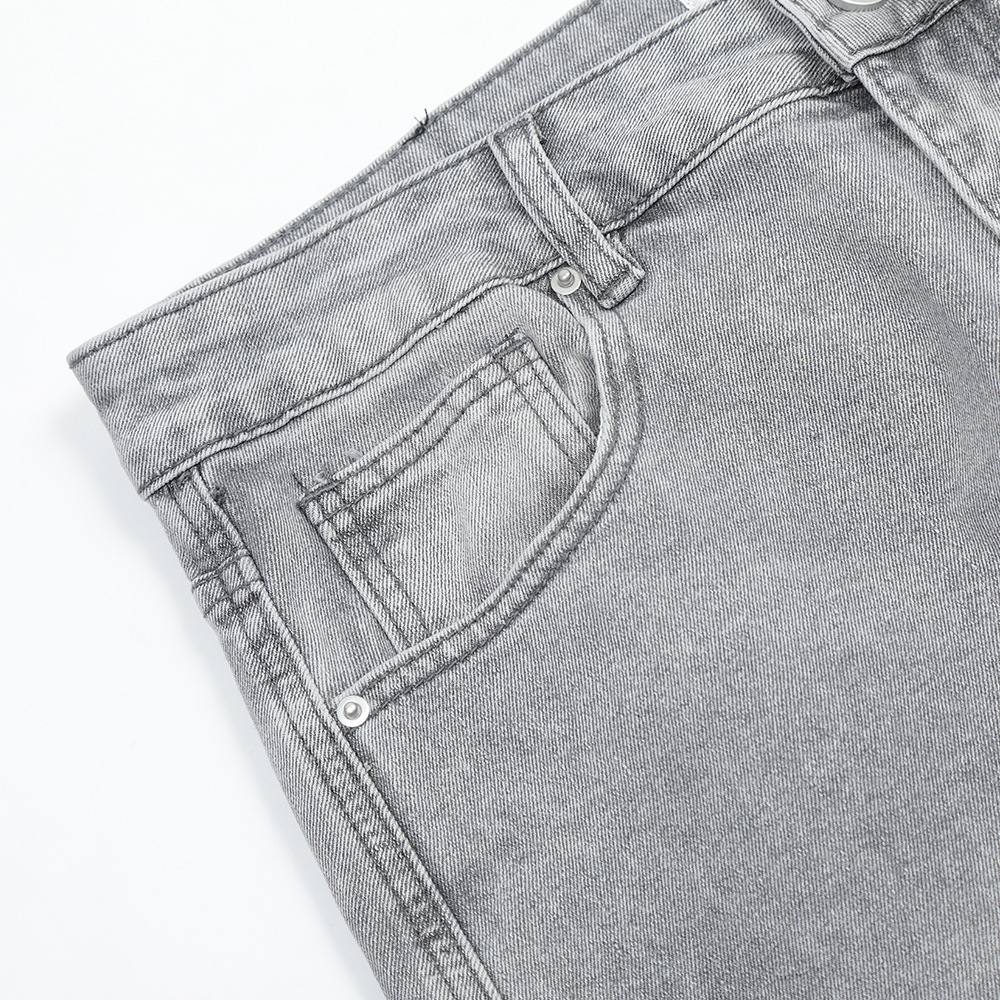 Washed Vintage Washed Raw Hem Jeans Men
