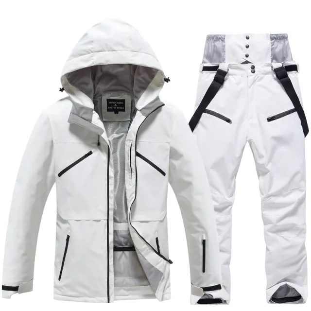 Autumn And Winter Men's And Women's Outdoor Waterproof Thickened Warm Suit White - Shop at LoveMi