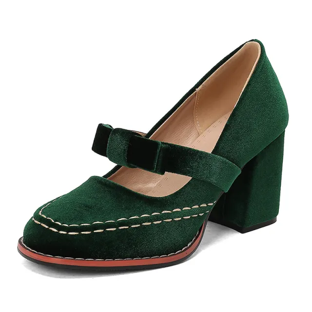 Womens Stylish Low cut High Heels With A Bow Detail Green - Shop at LoveMi