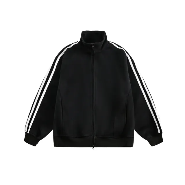 Women's American style Retro Sports Three bar Cardigan Sweater Black - Shop at LoveMi