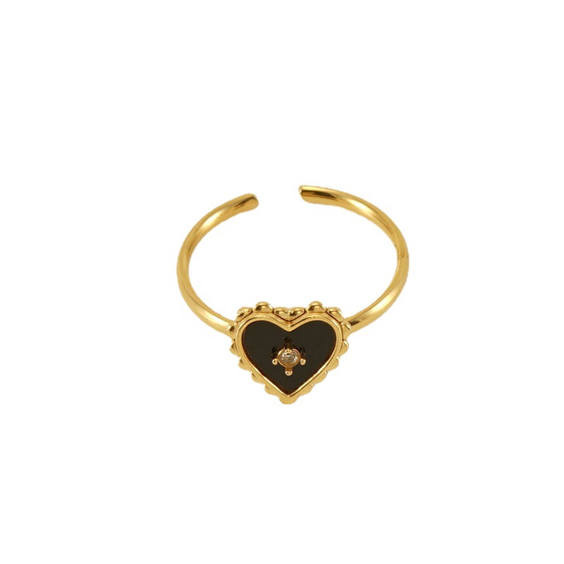 Heart-shaped Stainless Steel Ring Female Niche