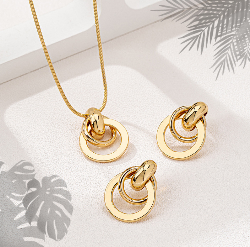 Gold-Tone Necklace and Earrings Set, picture 5 of 5