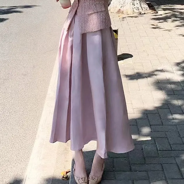 Summer Top Vest Plus Mid length Dress Set Streamer Pink Skirt - Shop at LoveMi