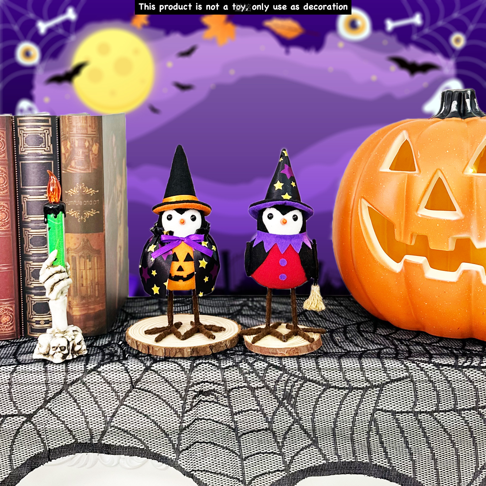 Halloween Decorations Top Hat Bird Doll Doll