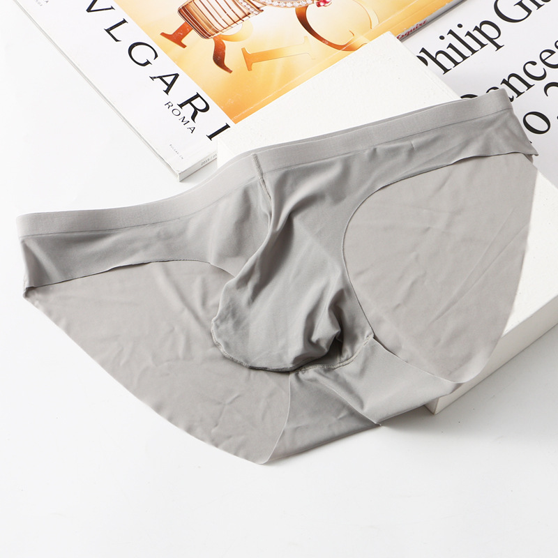 Ice Silk Seamless Panties Men's Briefs Bulge Gun Egg