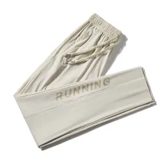 Stretch Quick-dry Casual Sports Printing Loose Drawstring Trousers Cropped Pants - Scattered Mouth Desert Coffee - View 1