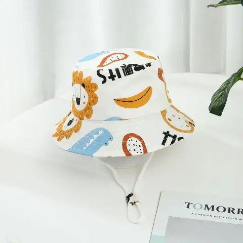 Children's Printed Dinosaur Bucket Sun Hat Big Brim Boy