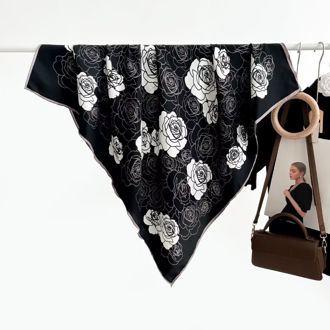Simple Printed Velvet-feel 70cm Womens Shirt Tie Professional Neck Scarf
