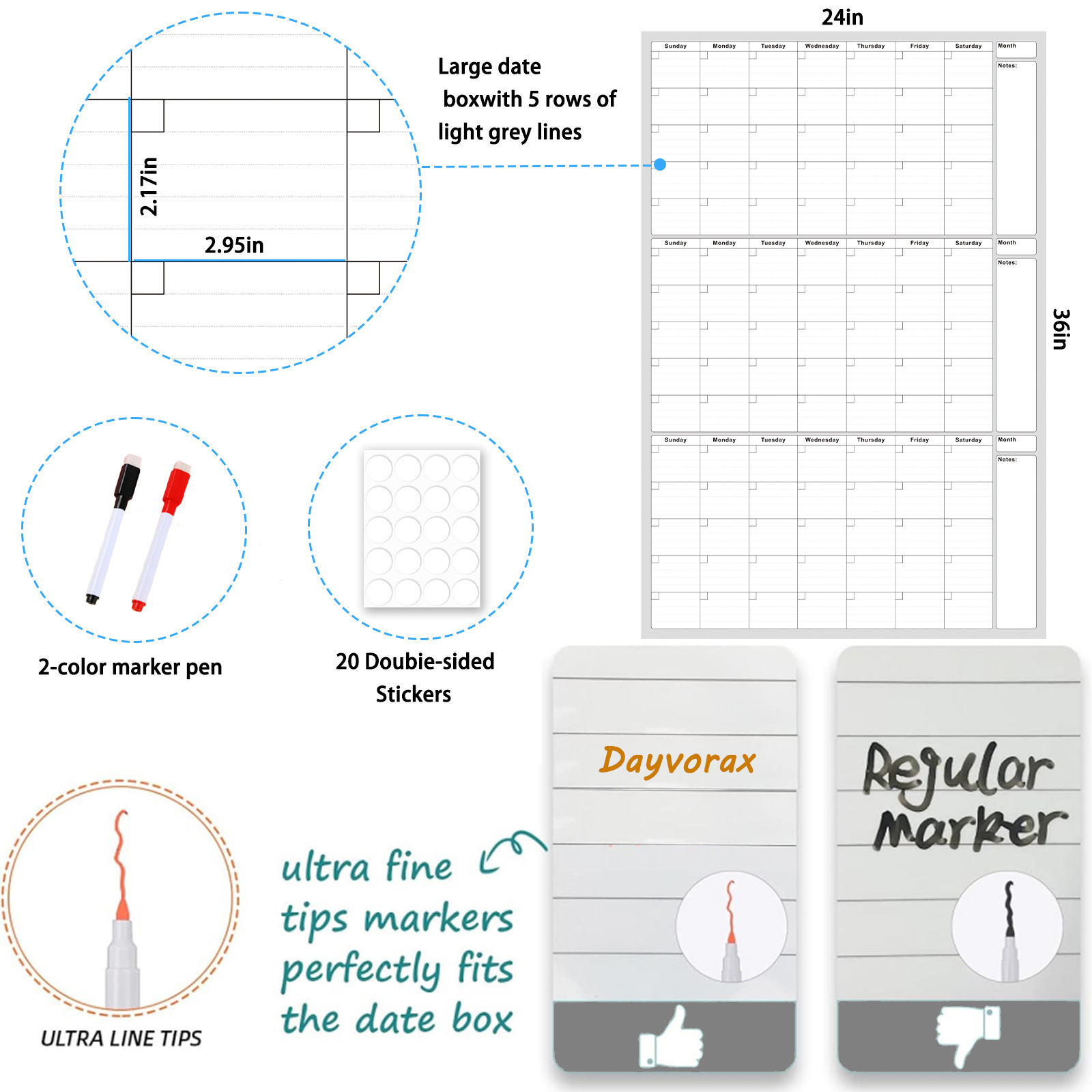 Undated 3-month Erasable Wall Calendar - Image 3