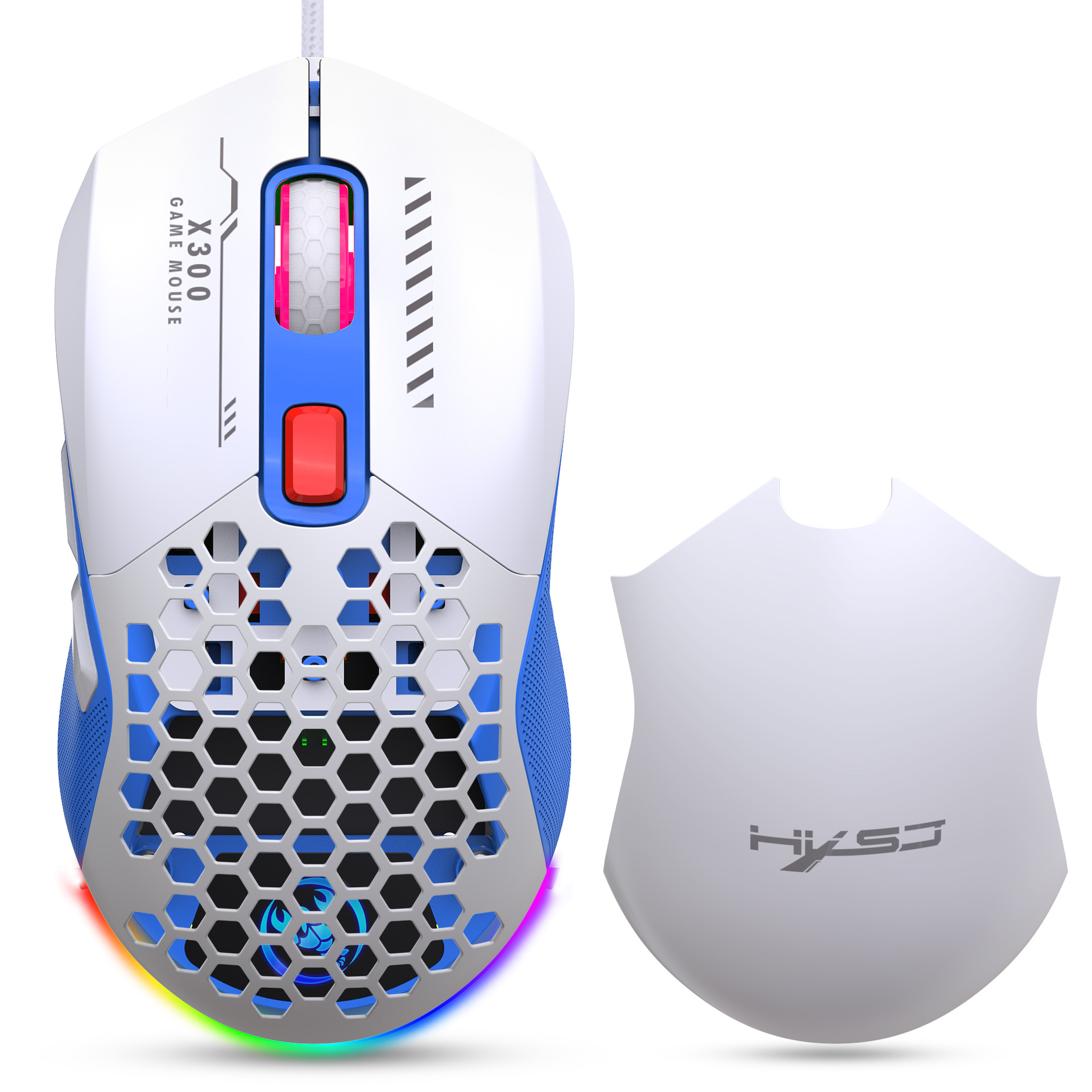 Hollow Out Wired E-sports mus RGB Luminous Lightweight - Miniatyr 30