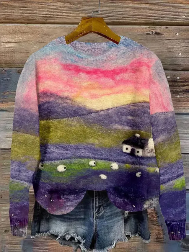 Women's Wear Flock HD 3D Printed Plant Long Sleeve Sweater Tghxz5 - Shop at LoveMi
