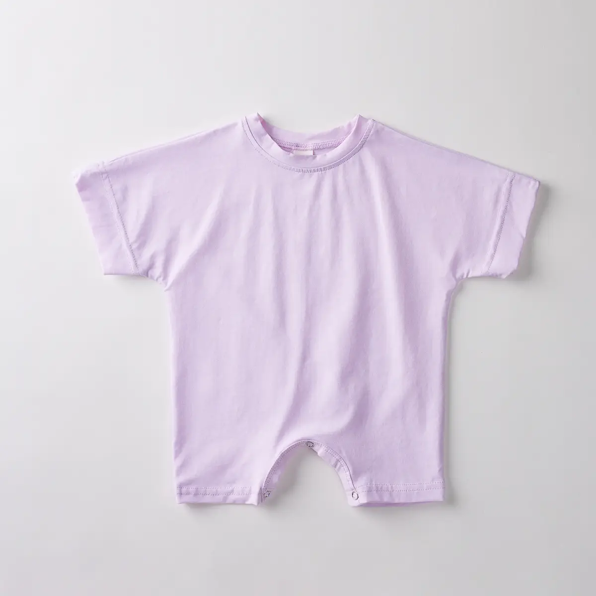 Solid Color Baby Shorts Romper Soft Short Sleeve Round Neck Summer Clothing