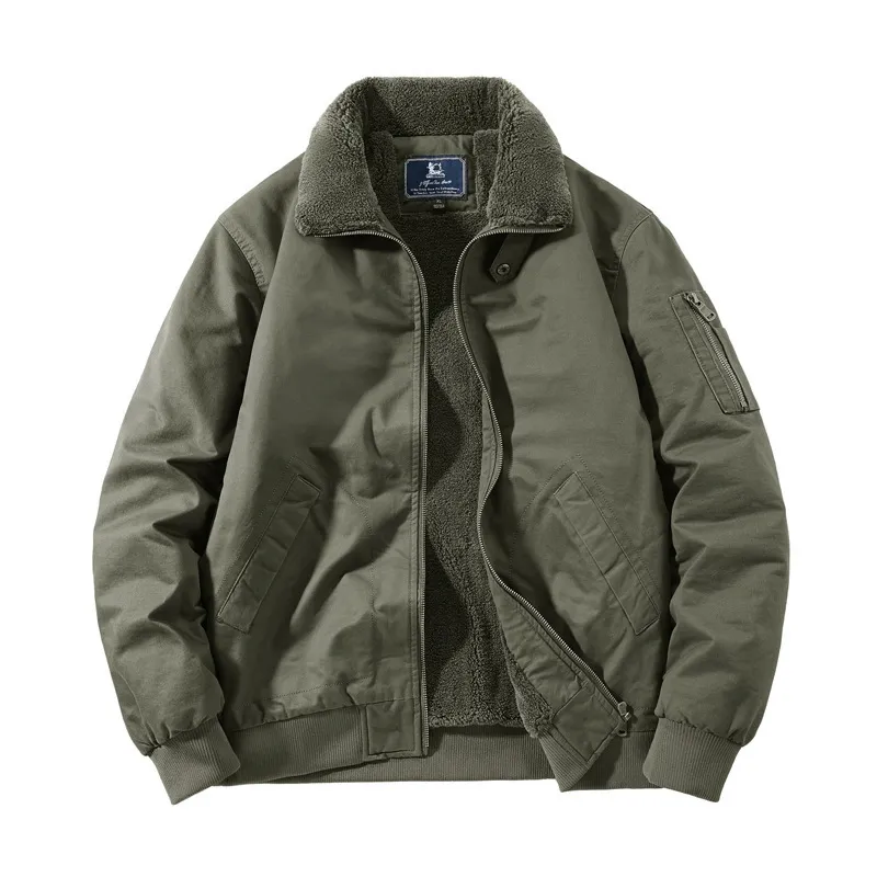 Men's Plus Size Padded Lapel Cotton-padded Jacket Overalls