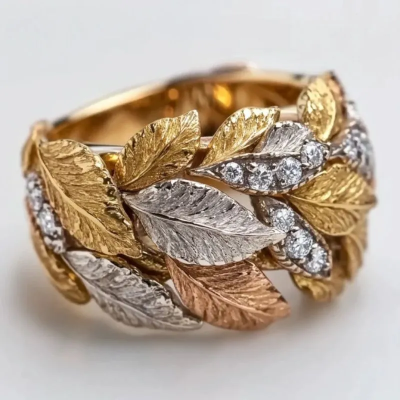 Colorful Gold Diamond Light Luxury High-end Jewelry - Tricolor Plating