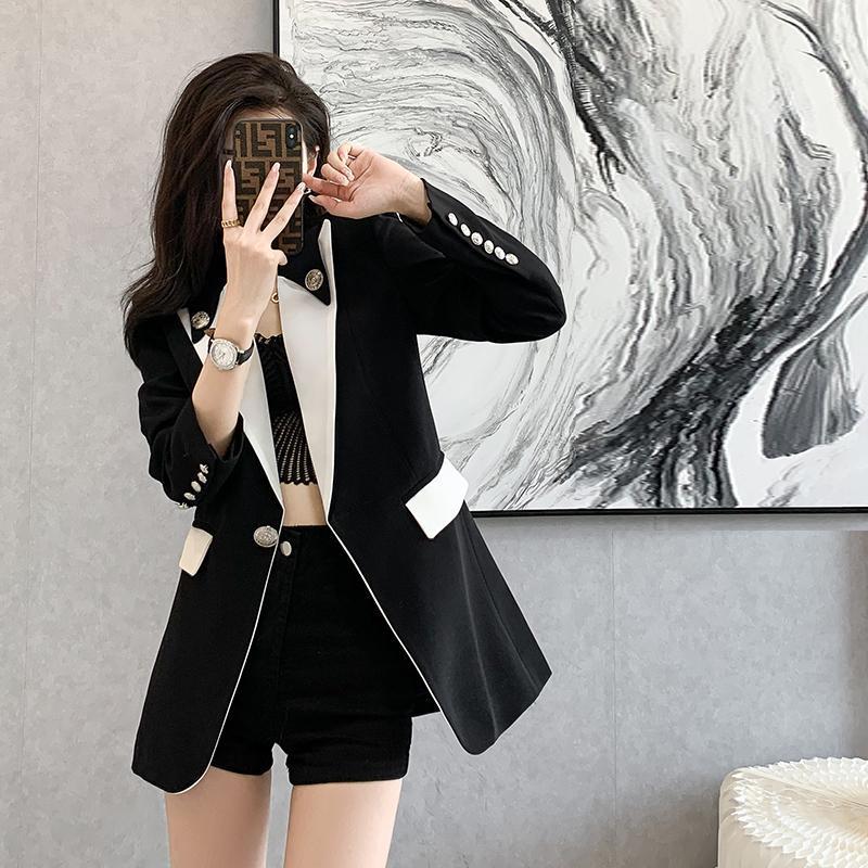 French Style Design Contrast Color Slim fit Crop top Black - Shop at LoveMi