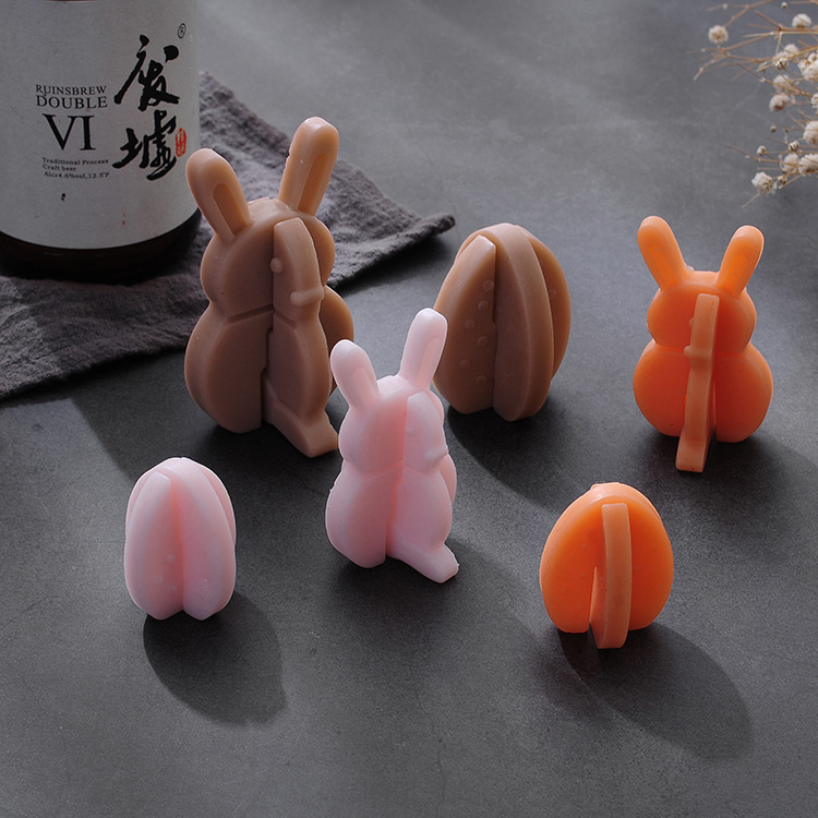 3D Combination Easter Bunny Egg Silicone Mold