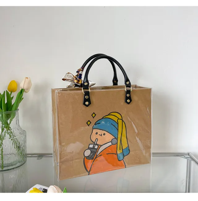DIY Paper Bag Hand painted Calligraphy Material Kit Large capacity Handbag Earring Princess - Shop at LoveMi
