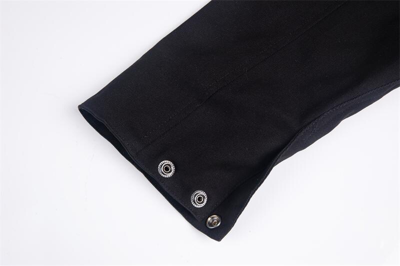 Cropped Loose-Fit Black Men’s Jacket with Side Seam Pockets Cropped Loose-Fit Black Men’s Jacket with Side Seam Pockets