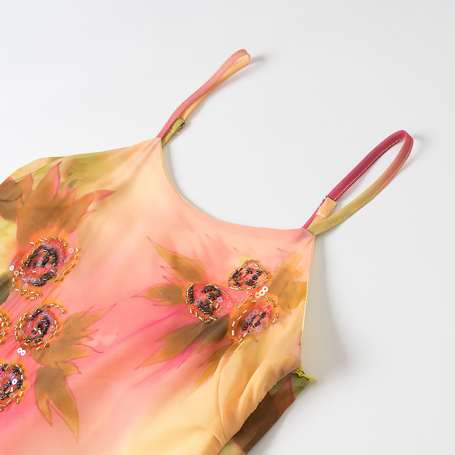 New Summer Printing Sequin Sling Slim Fit Dress