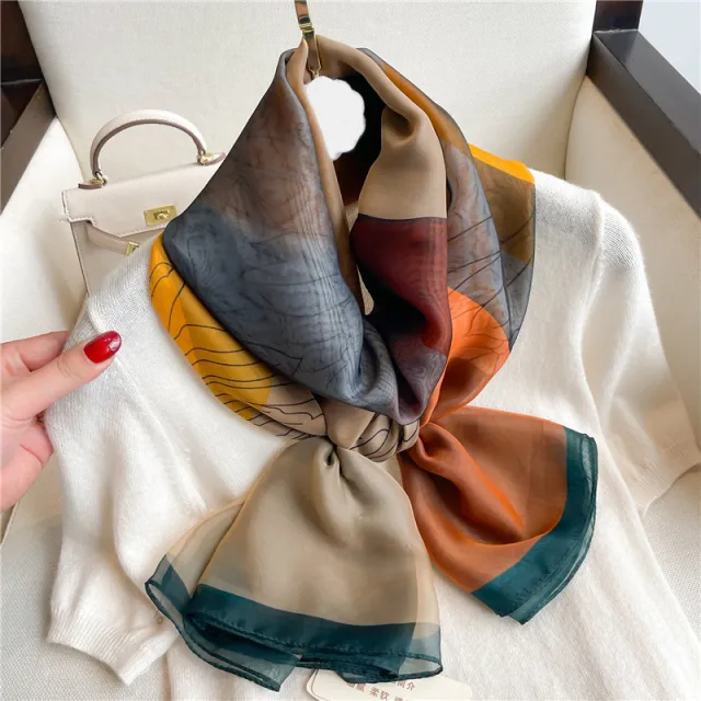 Flower Color Matching Scarf Women's Artificial Silk Yrs541 - Shop at LoveMi
