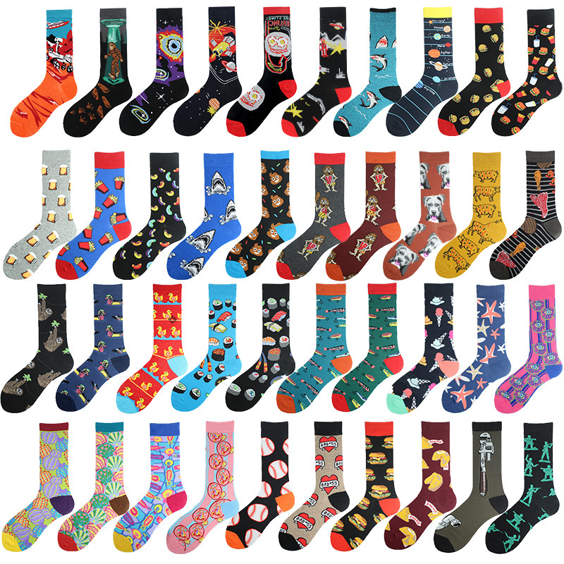 Men's Mid-calf Cotton Socks Jacquard Couple Sex Socks