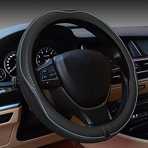 Embossed All-Season Universal Leather Steering Wheel Cover