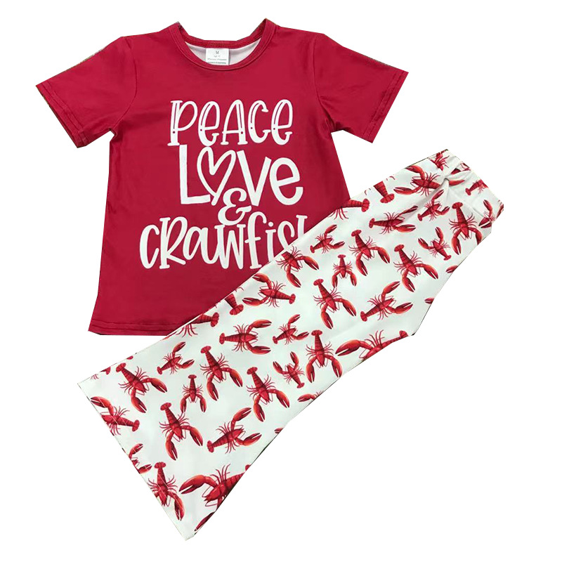 Infant Children's Wear Letter Stripes Leopard Print Girl Suit