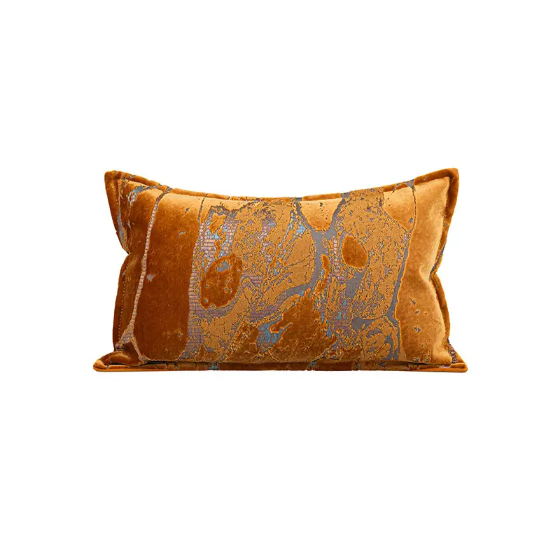Orange Sofa Cushion Lumbar Pillow