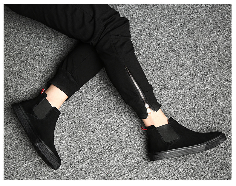 Title 5, Herren Chelsea Boots aus echtem Leder Hoher Sch...