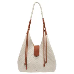 Large Capacity Underarm Tote Bag Commuting Large Bag - Cream - View 1