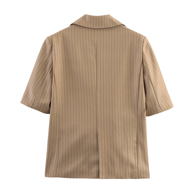 Striped Linen Blend Suit Jacket Pleated Pants