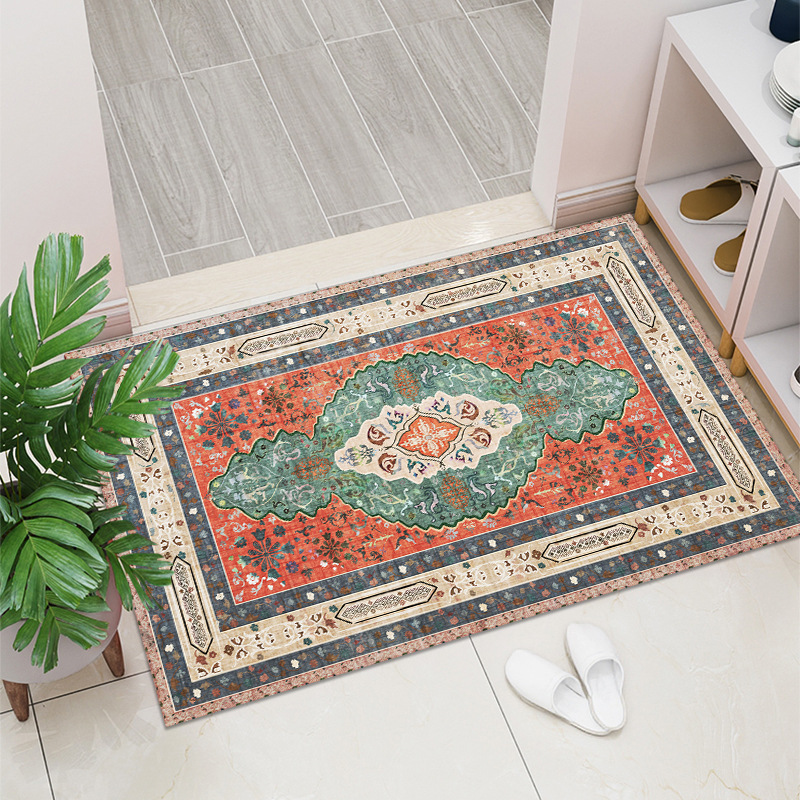 Retro Entry Door Non-slip Mat Rectangular Door Mat