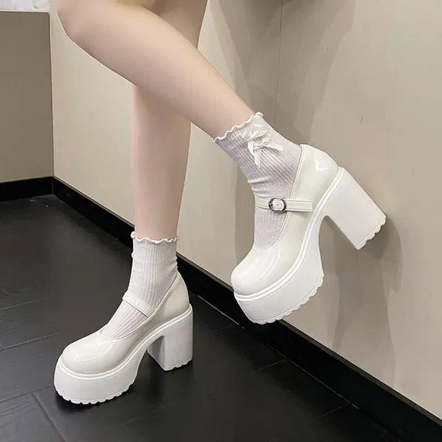 Fashion Personality Vintage Mary Jane Shoes Women Beige - Shop at LoveMi
