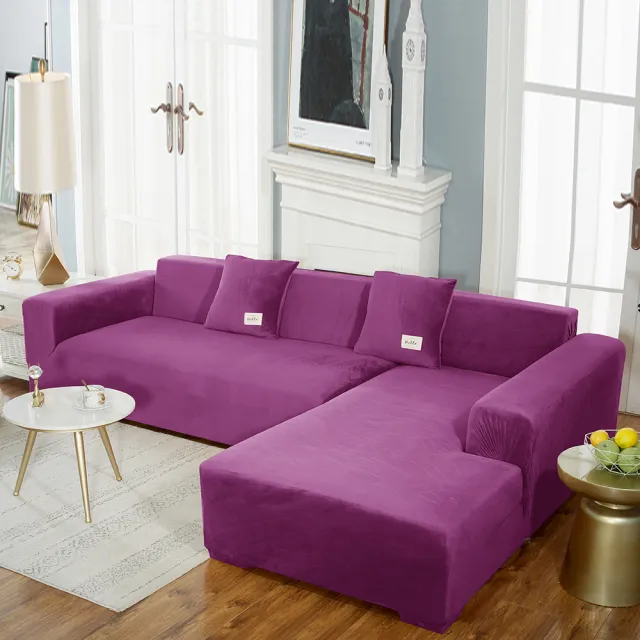 Silver Fox Velvet All inclusive Sofa Cover Purple - Shop at LoveMi