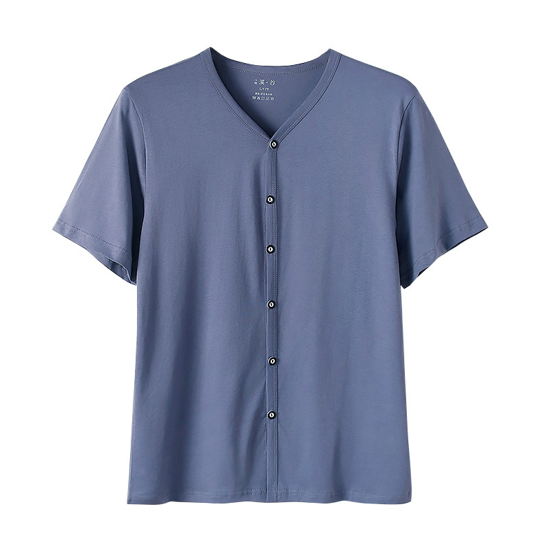 Men's Cotton Cardigan Short-Sleeve T-Shirt