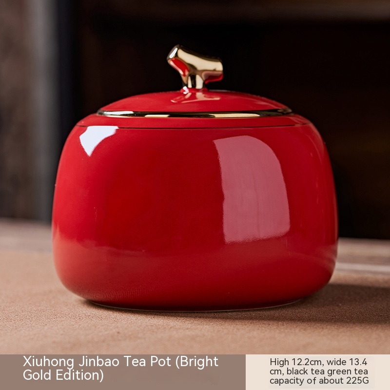 Red Jinbao Tea Canister