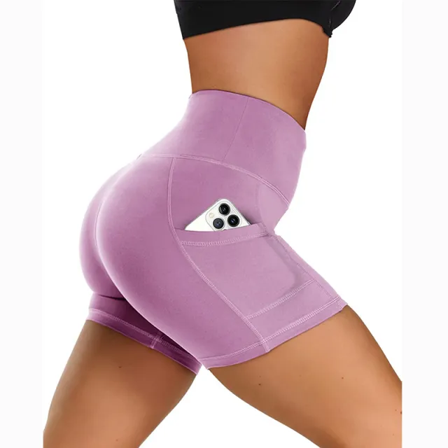 Hip Raise Slim Fit Running Sports Tight Stretch Shorts Medium Bean Paste Lxl - Shop at LoveMi
