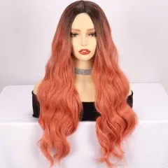 Mid Length Curly Hair With Large Waves And Gradient Smoke - Gradient Grey Pink - View 1