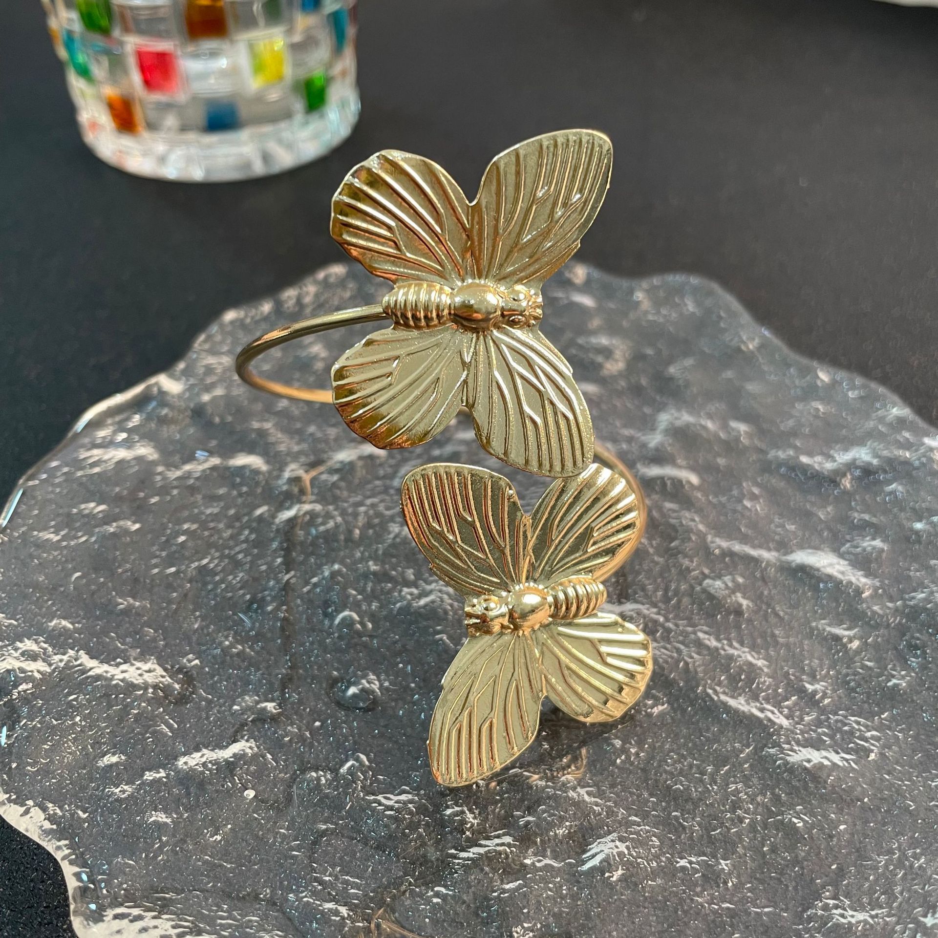 European And American Retro Alluvial Gold Butterfly Suit Series Middle Ancient Hand