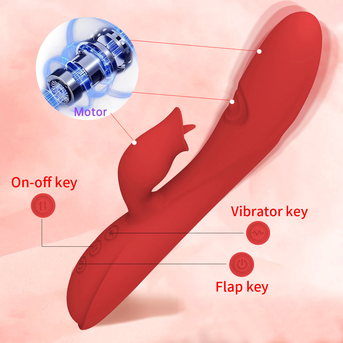 Women's Double-headed 7-frequency Vibrator Silicone Charging Masturbation Device 3