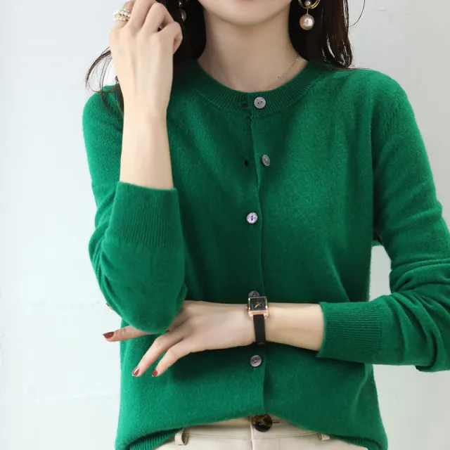 Women's Cardigan Sweater Coat Short Knitwear Green - Shop at LoveMi