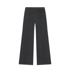 Autumn New Soft Short-sleeved Top Wide-leg Pants - Dark Gray Pants - View 1