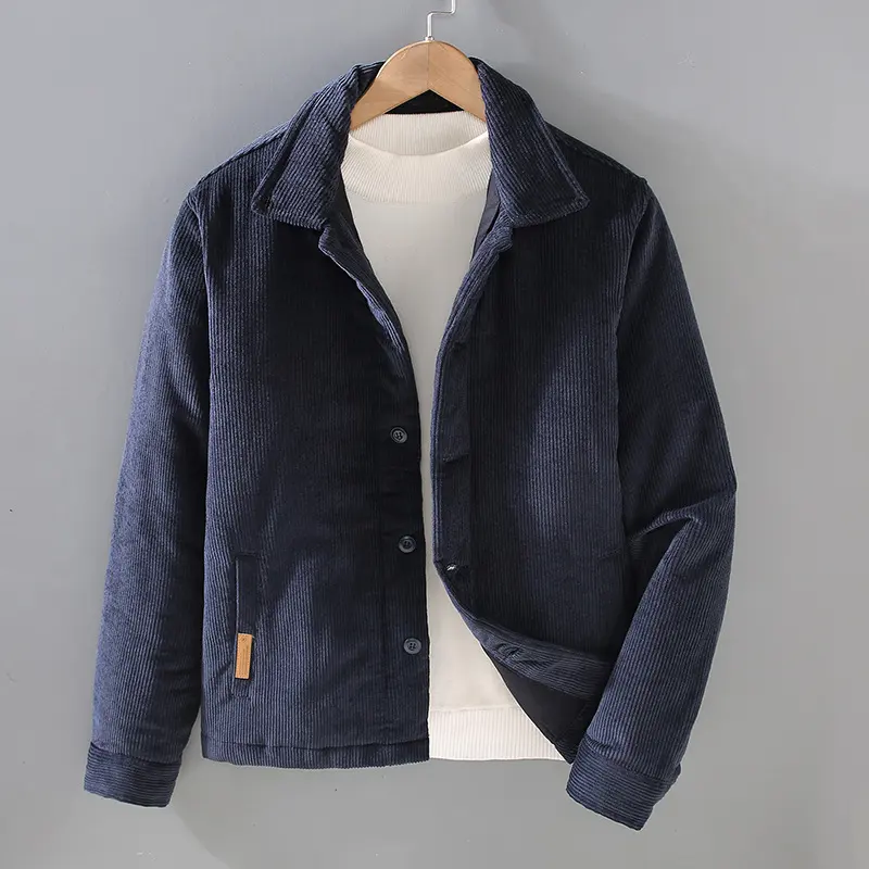 Men's Lapel Corduroy Loose Retro Cotton Coat