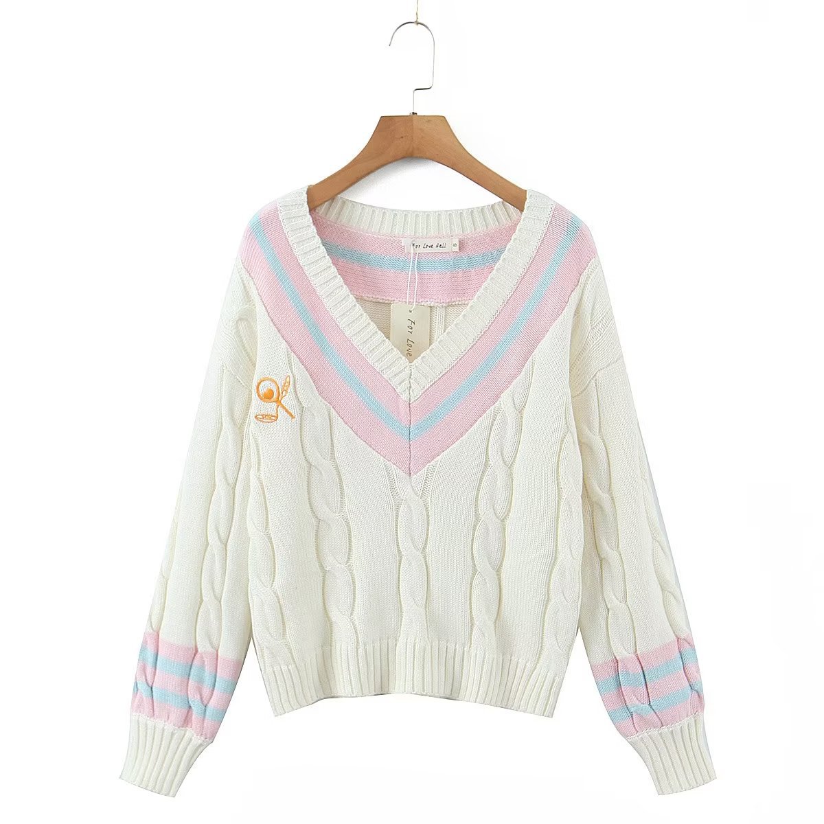 Fall Women's Clothing Pink Sweet Girlish Long Sleeve Gentle Sweater