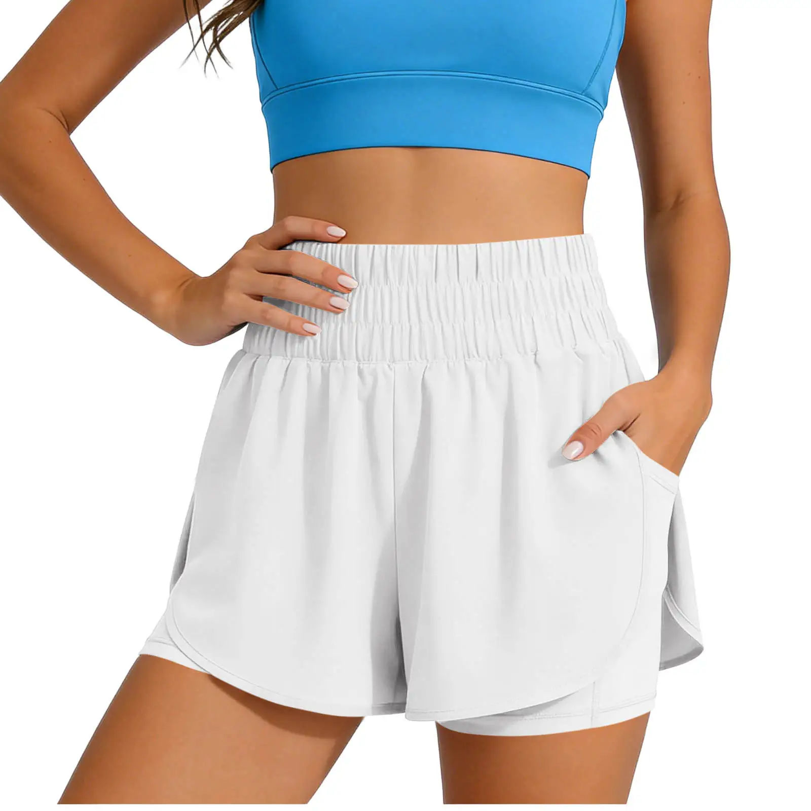 Sports Tennis Pocket High-Waist Running Shorts