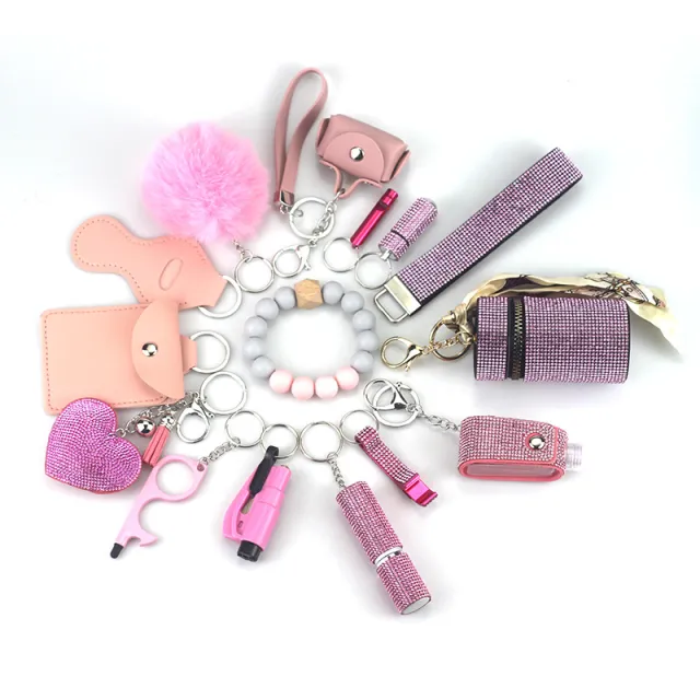 Diving Fabric Self defense Alarm Keychain Pink - Shop at LoveMi