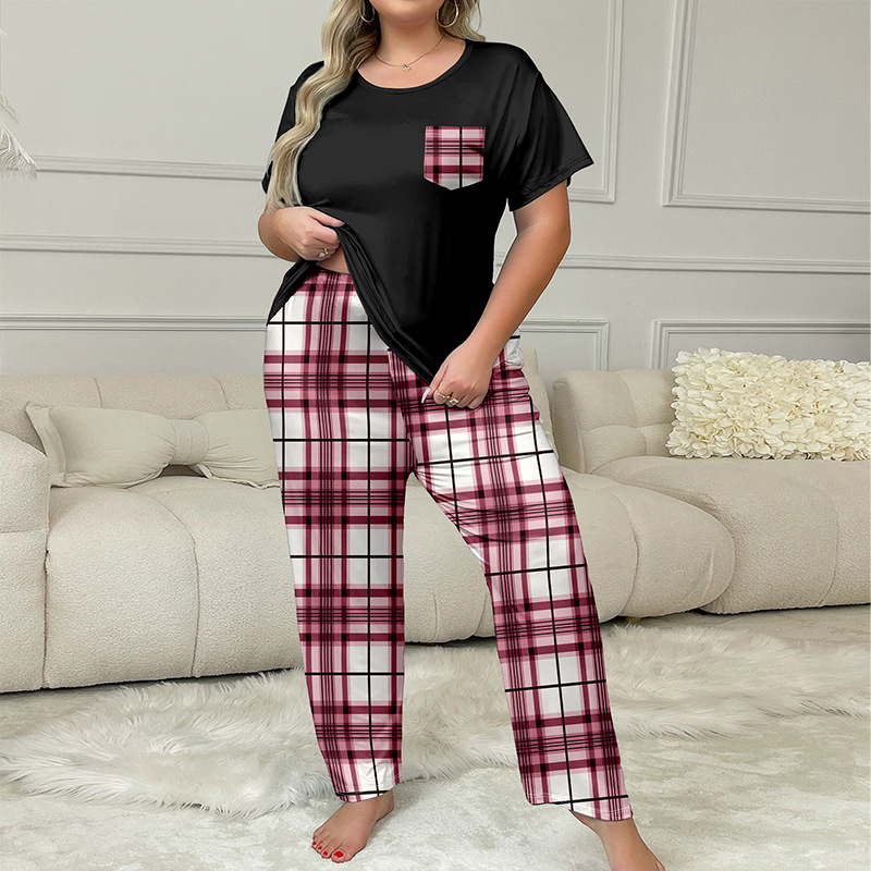 Black Pink Plaid Pants