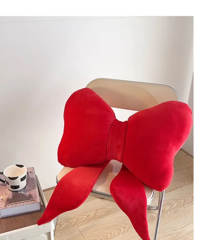 Red Bow Pillow Room Decoration Red - Shop at LoveMi