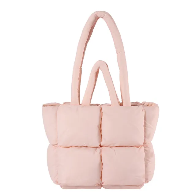 Large Capacity Soft High grade Cotton filled Western Style All matching Underarm Shoulder Bag Pink - Shop at LoveMi